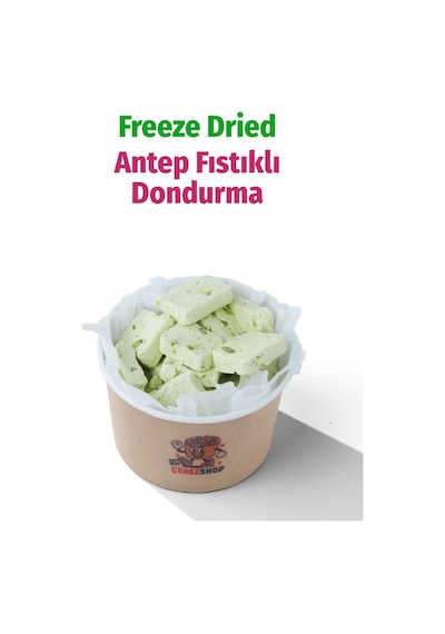 Freeze Dried Antep Fıstıklı Dondurma Kurutulmuş Çıtır Dondurma Küpleri, Fıstıklı Atıştırmalık, Astronot Dondurma 55 G