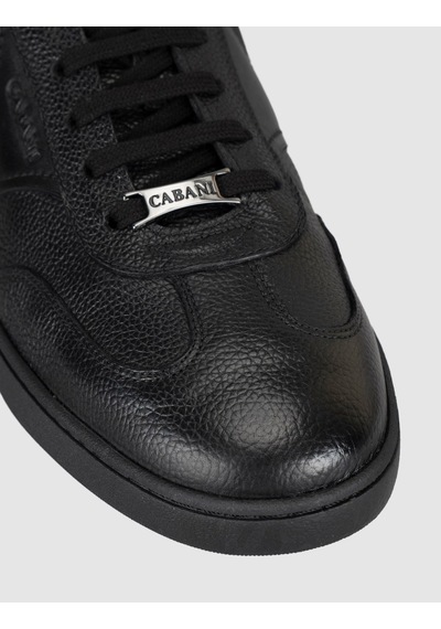 Cabani Hakiki Deri Siyah Bağcıklı Erkek Sneaker Ayakkabı