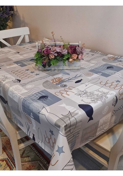 Elyaflı Pvc Masa Örtüsü Modern, Dayanıklı, Silinebilir Ve Şık Görünüm Fnt8292 Mavi