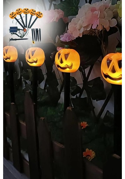 Bal Kabağı Kazıklı Solar Led Işık, Cadılar Bayramı Güneş Enerjili Hallowen Zemin Yürüyüş Yolu Işığı Sarı