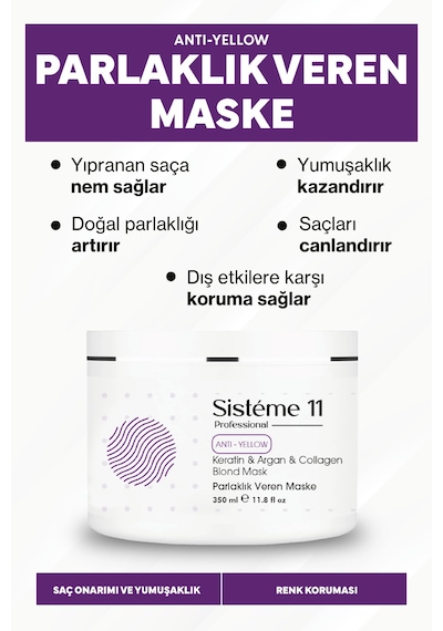 Sisteme 11 Parlaklık Veren Saç Bakım Maskesi 350 Ml