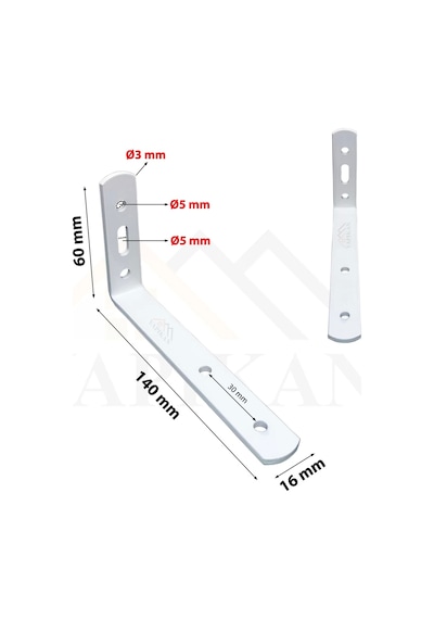 Beyaz Deprem Güvenliği Dolap Sabitleme Seti 6 X 14 Cm - Mobilya Duvara Sabitleme Aparatı