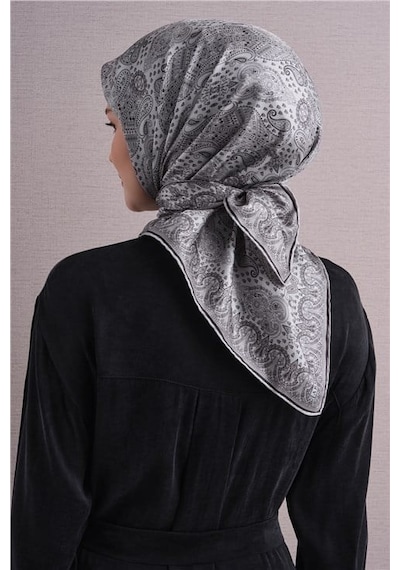 Armine İpek Eşarp 2027 Kış - 9631-55 Gümüş Sura
