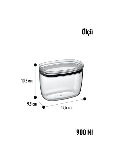 900 Ml Gerçek Vakumlu Silikon Kapaklı Kristal Erzak Bakliyat Saklama Kabı Seti Baharatlık 12 Antrasit