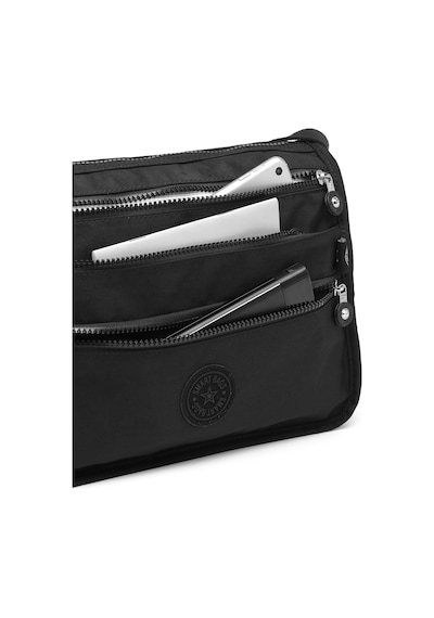 Smart Bags Çok Cepli Günlük Orta Boy Su Geçirmez Krınkıl Kumaş Kadın Omuz Çantası Puantiye Siyah