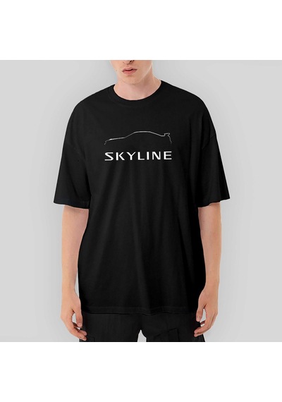Nissan Skyline Siluet Oversize Siyah Tişört Siyah