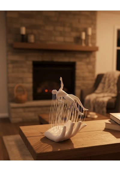 3d El İnsan Figürü Beyaz İskandinav Tarzı Dekoratif Obje