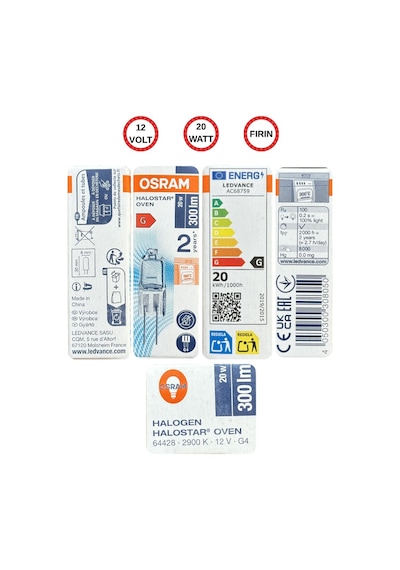 2 Adet Ledvance 12volt 20w Sarı Işık G4 Duylu Fırın Ampulü