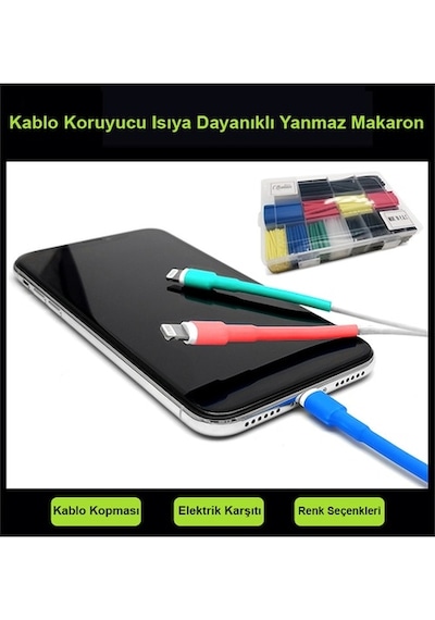 Makaron Isıyla Daralan Kablo Koruma Kablo Tamir Kiti 580 Parça