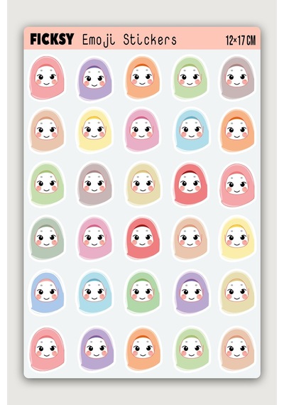 Sevimli Emoji Sticker Seti - 30 Adet Muslim Islam Ramazan Etiket Çıkartma Diğer