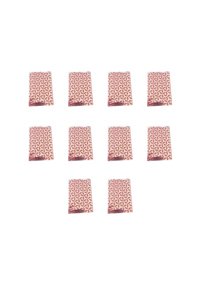 Omeyva Desenli Metalize Hediye Paketi Yapışkanlı Torba Poşet - 12x17 Cm. - 100 Adetlik 10 Paket