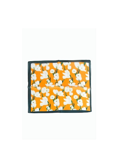 Zero Land Çiçek - 694 - Desenli Zr Şifon Fular 50x50 - Ece-umay - Cm Turuncu