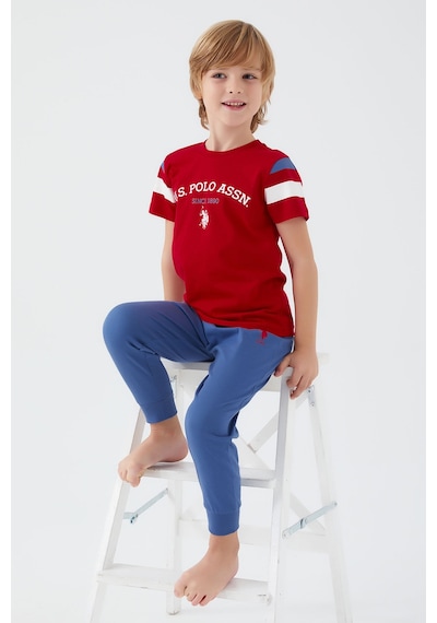 U.S. Polo Assn. İntense Kırmızı Erkek Çocuk Kısa Kol Pijama Kırmızı