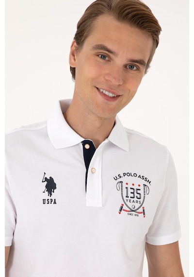 U.S. Polo Assn. Erkek Regular Fit Beyaz Polo Yaka Tişört 50299667-VR013