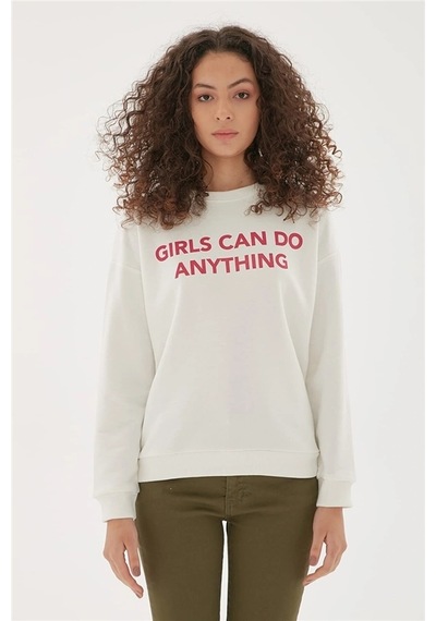 Fashion Frends 22k0842k1 Kadın Sweat Ekru