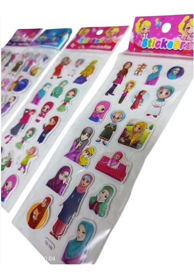 4 Paket İslam Dini Kız Çocuk İslami Sticker Etiket Karışık