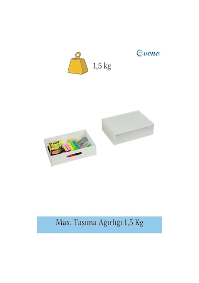 Evene Gizli Çekmece Organizer Masa Altı Saklama Kabı Beyaz Renk Model 1 Egizlicekmece1 Genel