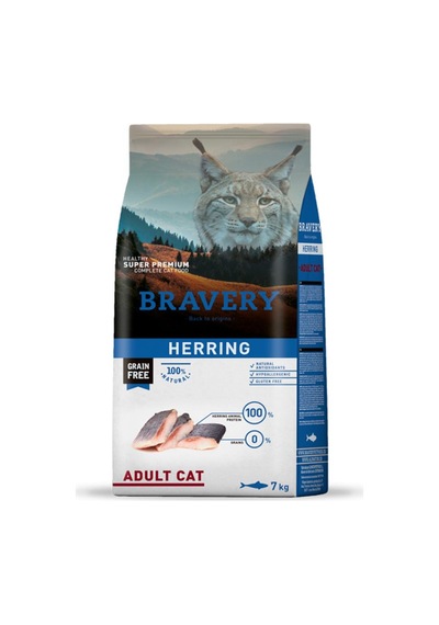 Bravery Tahılsız Ringa Balıklı Yetişkin Kedi Maması 7 KG