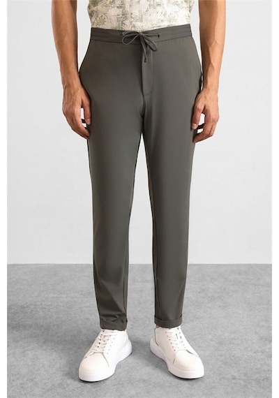 Süvari Koyu Haki Slim Düz Jogger Pantolon Pn2020500758-yh5