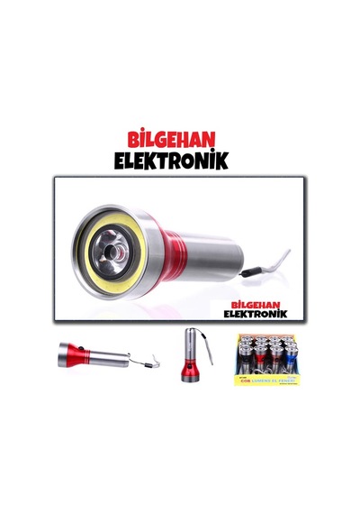 Yeni Model Ledli El Feneri Watton Wt-068 N11.3140 Gri - Kırmızı