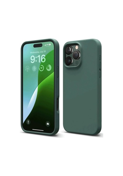 Durukar iPhone Uyumlu 16 Pro Max Kılıf First Silikon - Koyu Yeşil