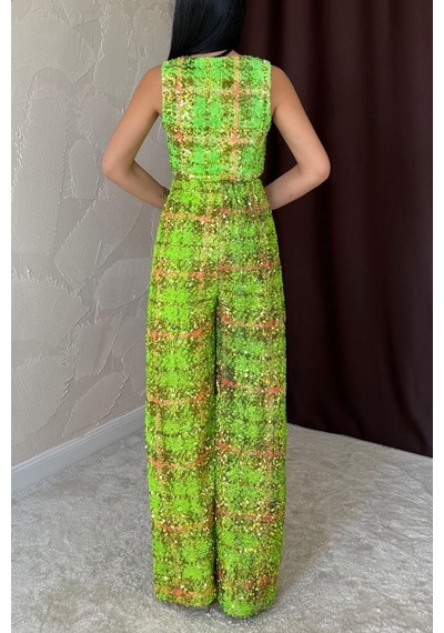 Cojans Yeşil Pullu Yelek Ve Pantolon Takım Karışık Cojans Yeşil Pullu Yelek Ve Pantolon Takım Karışık