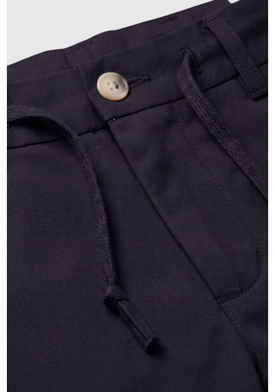Rizzup Erkek Koyu Lacivert Slim Fit İpli Kumaş Pantolon Dar Kesim Esnek Smart Casual 2601100