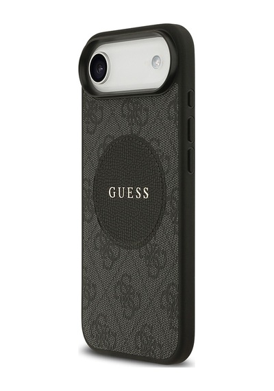 Apple Uyumlu iPhone 17 Air Kılıf Guess Lisanslı M-safeli Yazı Logolu Circle Classic Kapak Siyah Siyah