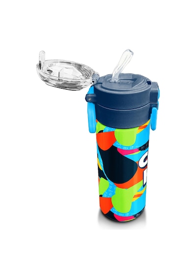 Coral High Kids Grafiti Desenli Pipetli Ve Direkt İçim Çelik Termos 500 Ml 31993 Mavi - Beyaz