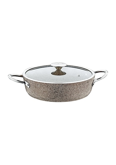 3316 2 Parça Indüksiyonlu Bio Granit 24x7,5 Cm 2,5 Litre Karnıyarık Tencere Kum Beji