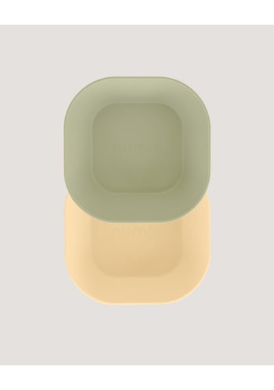 Kare Bebek Mama Tabağı 2'li Set Sage Green - Vanillia