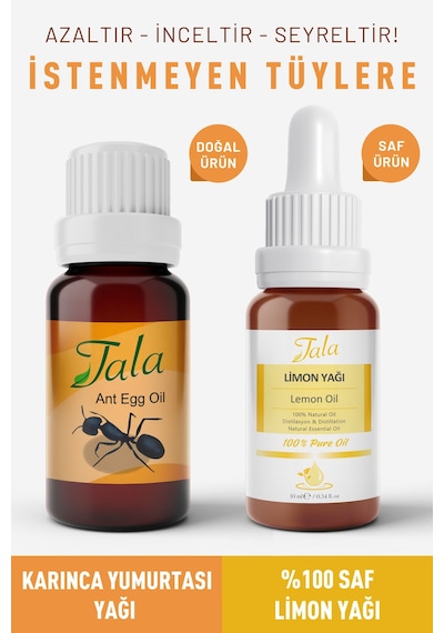 Tala Tüy Dökücü Tüy Azaltıcı Karınca Yumurtası Yağı + Saf Limon Yağı Tüy İnceltici 10 ML