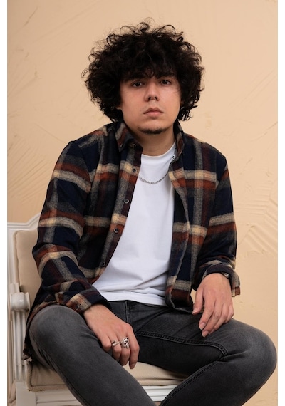 Mugi Slim Fit Ekoseli Erkek Oduncu Gömlek
