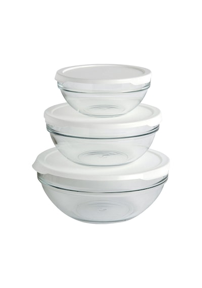 Cam Chefs 3lü Kase Saklama Kabı Beyaz Kapak Veya Mavi Kapak Fma07094 Pş97314
