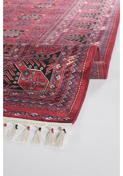 Apex Halı Bruj Bambu Viscon Halı 8731bu Bordo Renkli