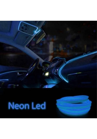 Mavi Neon Led Araç Içi Torpido Ledi Neon Led 2 Metre Mavi