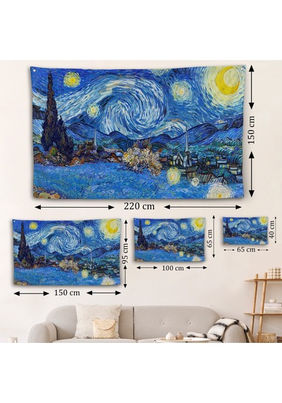 Vincent Van Gogh - Yıldızlı Geceler Duvar Örtüsü-7151