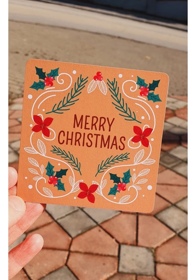Yılbaşı Tebrik Kartı - Not Kartı -özel Gün 4 Lü Set - Merry Christmas - Happy New Year