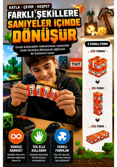 Tnt Infinity Cube Sonsuz Küp Hareketli Stres Küpü Katlanabilir Fidget Oyuncak 1 Adet Kırmızı Tr