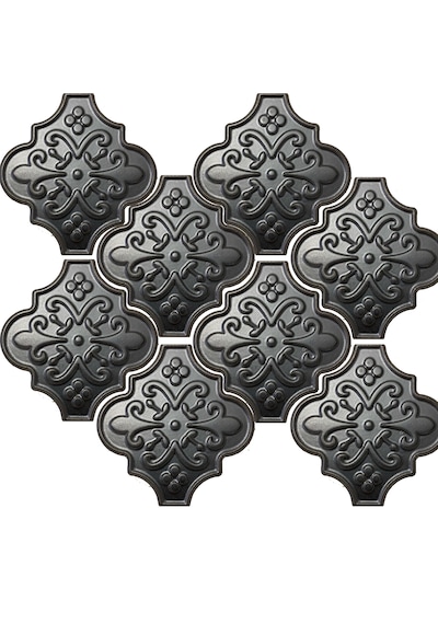 Armada Çini 12x12 Ottoman Çiçekli Arabesk Metalik Çini Dekor