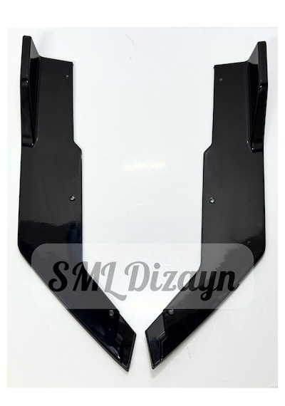 Honda Civic Fc5 Uyumlu Arka Flap Seti - Parlak Siyah Piano Black Tampon Bıçağı Plastik Sağ-sol Takım