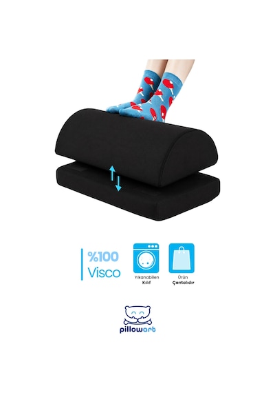 Visco Ayak Destek Minderi Ergonomik Yükseltici Ayak Ve Bacak Dinlendirme Minderi Siyah