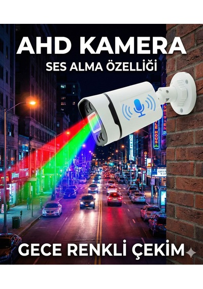 Gece Renkli Sesli Kamera 5mp Sony Seculensli 1080p Full Hd Ahd Güvenlik Kamerası - 4x Ultra Warm Led Colorvu - Pl