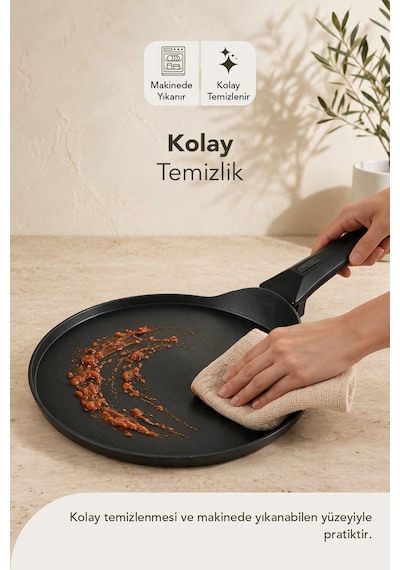 Gigilli Cristel Krep Tava 26 Cm Siyah