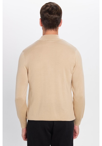 Tudors Erkek Slim Fit Dar Kesim Yarım Balıkçı Yaka Düz Taş Triko Kazak-25726 Taş - Ekru Tudors Erkek Slim Fit Dar Kesim Yarım Balıkçı Yaka Düz Taş Triko Kazak-25726 Taş - Ekru