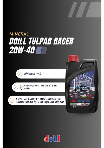 Doill Tulpar Racer 20W-40 4T - 4 Zamanlı Motosiklet Yağı 1 L