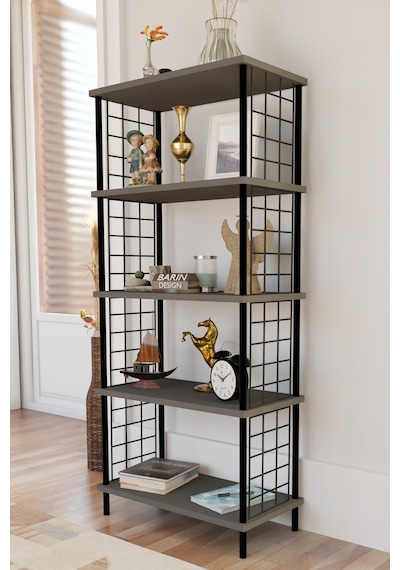 5 Raflı Telli Metal Kitaplık Salon,ofis,çalışma Odası Modern Düzenleyici Çevir Tak Kolay Kurulum Raf Antrasit 5 Raflı Telli Metal Kitaplık Salon,ofis,çalışma Odası Modern Düzenleyici Çevir Tak Kolay Kurulum Raf Antrasit