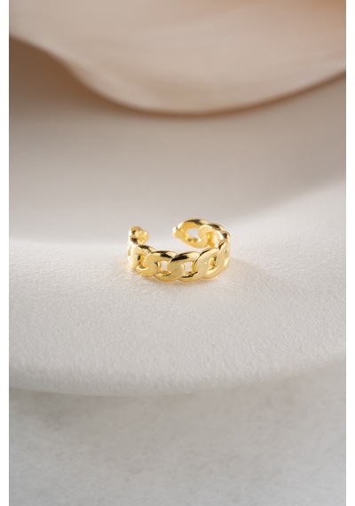 925 Ayar Gümüş Gold Kaplama Gurmet Model Kıkırdak Küpe Altın