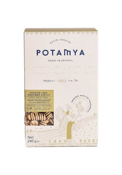 Potamya Organik Glutensiz Yeşil Mercimekli Fusilli 240 G İz Miktarda Gluten