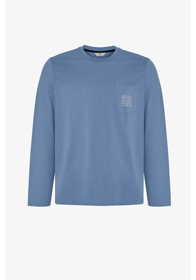 Penti Erkek Steel Blue Çizgili Pantolon Uzun Kollu Pijama Takımı Çok Renkli